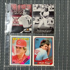 ⚾️ Pete Rose Major League Baseball Sports Trading Cards, Set of 4